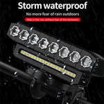 Cansses 3 in 1 4000mAh Battery Bike Headlight 6 Light Modes USB Fast Charging Waterproof Power Bank Phone Bicycle Front Light with 130db Horn for Night Cycling