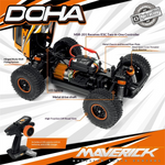LinkMejor Racing Maverick DOHA 150700 RTR 1/20 2.4G 4WD RC Car Desert Off Road Truck LED Light Aluminum Chassis Metal Drive Shaft Electric Remote Control Mini Vehicles Models Toys