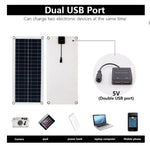 Monocrystalline Flexible Solar Panel Kit 30W 18V 12V 5V Dual USB 19.1% Conversion With 100A Controller Portable Outdoor Charger
