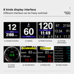 Head-Up Display OBD2+GPS On-board Computer HUD Car tachometer Turbo Oil Pressure Water Temp GPS Speedometer For Gasoline Car
