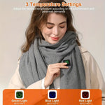 LinkMejor Electric Heated Scarf Neck USB Charging Heating Pad 3 Temperature Adjustable Heating Neck Wrap Washable 3s Fast Heating for Men Women