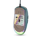 LinkMejor X400 Wired Gaming Mouse Transparent Ergonomic RGB Backlight 7 Programmable Buttons 12800 DPI High Precision