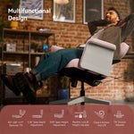 LinkMejor FREEDOM-X FB Standard Edition with Armrests Multi-Posture Cross-legged Chair Short Lint PU Wheel