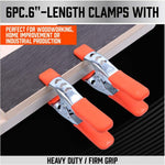 6PCS 6-Inch Spring Clamps Heavy Duty Spring Metal Spring Clamps Clips 2.5-Inch Jaw Opening for Woodworking Carpentry Home Decoration Industrial Production