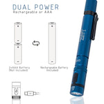 Niwalker NWG10 650 Lumen USB Rechargeable LED Penlight EDC Pocket Flashlight with Bidirectional Clip