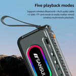 LinkMejor F30 Portable Wireless bluetooth Speaker Dual 52mm Speakers Bass Diaphragm RGB Light 34H Playback Hands-free Calls Support TF Card USB 3.5mm AUX Playback FM Radio Outdoor Multimedia MP3 Music Player Speakers