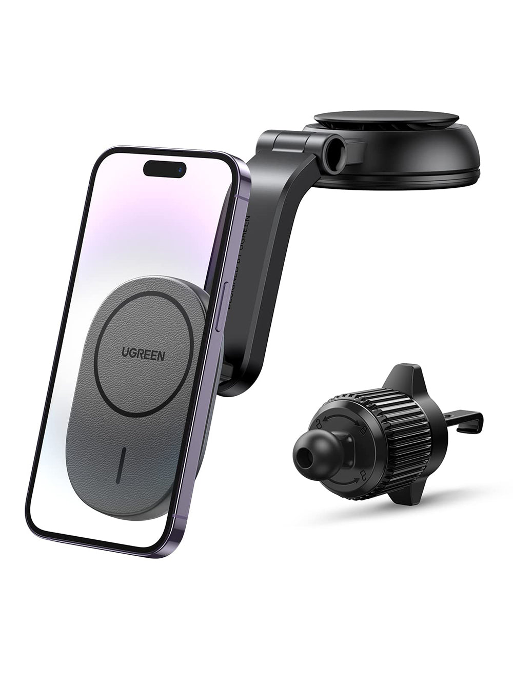 LinkMejor Magnetic Cordless Car Phone Holder Charger Air Vent Suction Cup Navigation Bracket