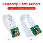 Raspberry Pi 5MP Camera OV5647 Webcam 65° 120° Auto Fixed Focus Camera Module with 15cm FFC for Raspberry Pi 4B
