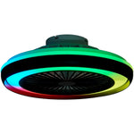 Elfeland Smart RGB LED Ceiling Fan Light 6 Fan Speeds 2H Intelligent Timing Quiet Operation Flush Design with Remote control for Home Office