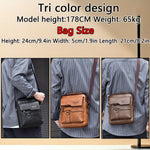 Men's Fashion PU Leather Shoulder Bag, Large Capacity Retro Business Crossbody Bag For Men Handbag Messenger Bag Waist Bag Office Use Bag Casual Day Bag, Multi-pocket Large Capacity, Waterproof and Wear-resistant