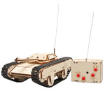 Wooden Remote Control Tank Model Assembly Kit DIY Children's Science Experiment Education Puzzle Toy Student Technology Small Production