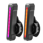 LinkMejor 10-50LM 1PCS RGB LED Bicycle Smart Sensor Brake Taillight Type-C Charging Waterproof Warning Bike Rear Light for Night Cycling Safety