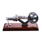 LinkMejor QX-SL-01 Hot Air Stirling Engine Model with Wooden / Metal Base DIY Generator Physics Experiment Science Education Toys