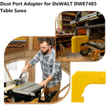 Table Saw Dust Collection Adapter Compatible with DWE7485 High-Performance Polymer Compact Design On Installation Enhanced Dust Control 90 Percent Sawdust Removal Efficient Workshop Tool
