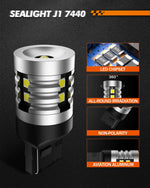 LinkMejor J1 7440 12V 8.5W 1000LM 3030SMD 6500K White LED License Plate Car Reverse Light Plug And Play