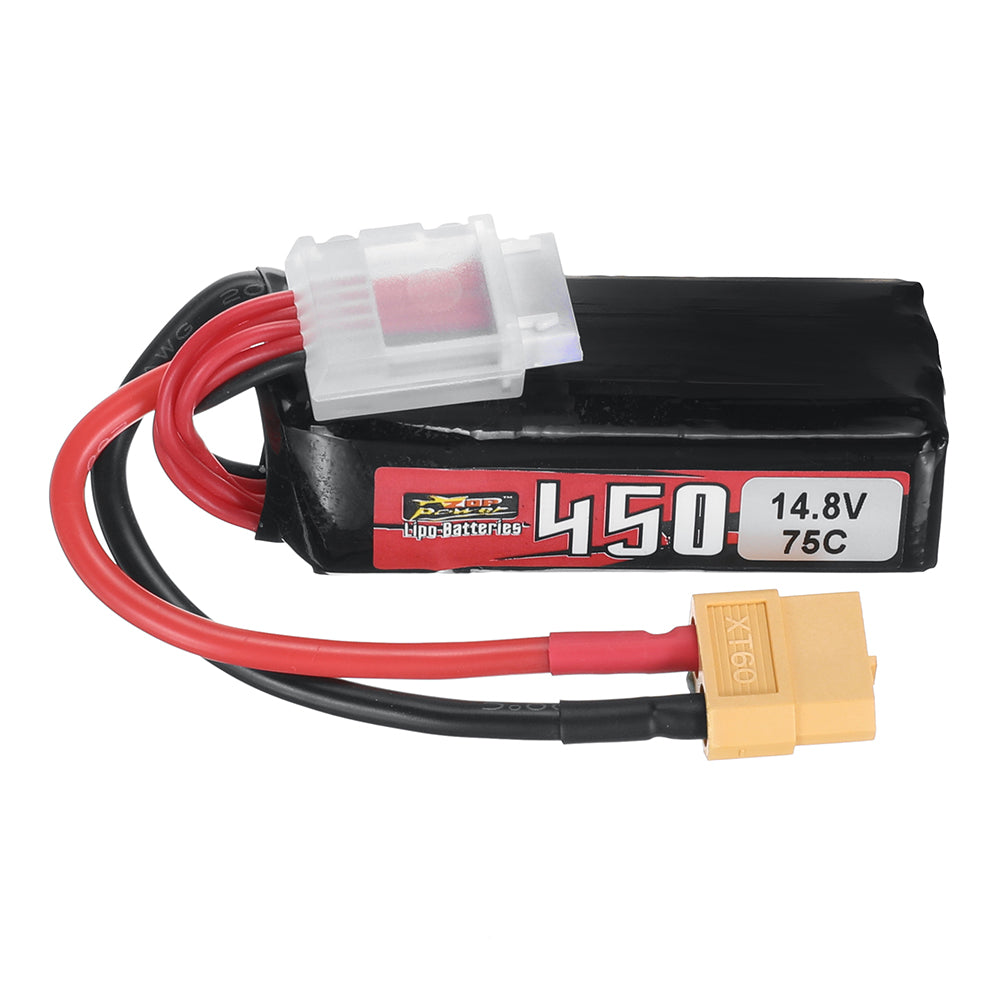 LinkMejor Power 14.8V 450mAh 75C 4S LiPo Battery With XT60 Plug for RC Drone