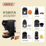 HiBREW Capsule Adapter System Parts Compatible With H1A Coffee Machine for NS, DG, ESE Pod, K-Cup, Lavazza, Caffitalyy Capsules