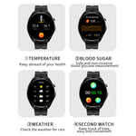 H5 1.28-inch HD Screen ECG Non-invasive Blood Glucose Measurement bluetooth Call Heart Rate Blood Pressure SpO2 Monitor Sleep Monitoring HRV Function Breathing Exercise Female Cycle Multi-sport Modes IP68 Waterproof Smart Watch