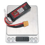 LinkMejor 2S 7.6V 1500mAh 60C 11.4Wh LiPo Battery XT60 Plug for RC Drone