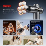 LinkMejor V1B 7-Head Professional Massage Gun with 9 Massage Heads & LCD Display 99 Speed Levels Adjustable Quiet Operation Portable Muscle Massager for Home Use