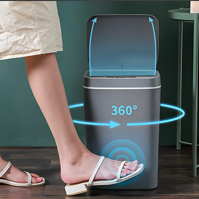LinkMejor 16L Smart Induction Touchless Trash Can Waste Bin With Motion Sensor and Rechargeable Battery For Kitchen Bedroom Bathroom Office