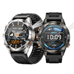 LinkMejor KT80 1.46-inch HD Screen SOS Flashlight UV Light 3ATM Waterproof Heart Rate Blood Oxygen Monitor Sleep Monitoring Multi-sport Modes Smart Watch