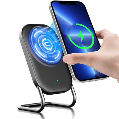 D1 15W Desktop Magnetic Wireless Charger Phone Charge Cellphone Holder for Magsafes iPhones 17 16 15 14 13 12 Pro Max Fast Charging Station