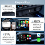 Wooboobox M5 Wireless Carplay Android Auto Box USB / Type-C Port Plug and Play WIFI 5.8G BT5.0 Wired to Wireless Adapter