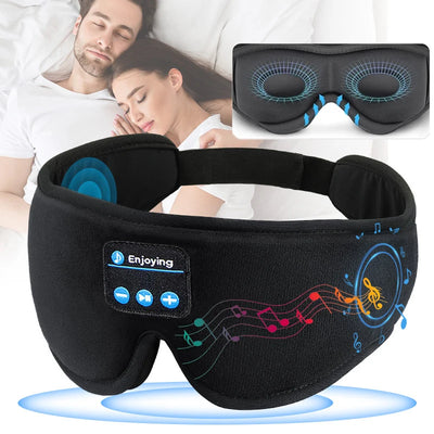 LinkMejor 3D Contoured Cup Design Eye Yoga Mask Music Play Comfortable Sleeping Headphones with Built-in HD Speaker Mask For Quick Sleep