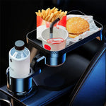 360° Adjustable Car Cup Holder Extender Multi-Function Drink Holder with Food Table Snack Base Tray Coffee  Burger Storage Box Small Table