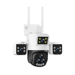 5 Lens Panoramic Surveillance Camera 20x Optical Zoom 360° PTZ 200W Pixel WiFi Camera Color Night Vision AI Human Detection 2-Way Audio Cameras for Home Security
