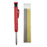 Solid Carpenter Pencil With Multi Colors Refill Joiner Marker Woodworking Pencil Marking Tool Built-In Sharpener