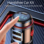 T23 bluetooth V5.4 FM Transmitter 30W PD+QC3.0 USB Car Charger Blue LED Digital Display Wireless Radio Adapter HiFi Music Play Car Kit with Mic Hands Free Calls