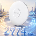 LinkMejor CF-E392AX WiFi 6 Ceiling Mount Access Point AX3000 Dual Gigabit Ports PoE Powered OFDMA MU-MIMO Tri Core Processor High Capacity Wireless AP for Business