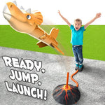 Pedal Flying Dinosaur Rocket Launcher for Kids Launch up to 100 ft Outdoor Toys Family Funny Toy