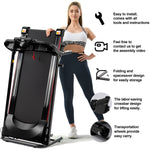 [USA Direct] Bominfit JK1609A Folding Treadmill 2.5HP Motor 12km/h Max Speed 120kg Weight Capacity 14 inch Running Belt bluetooth Music LED Display Installation-free Fitness for Home Gym Workouts