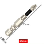 6PCS Long Alloy Steel Magnetic Screwdriver Bits PH2 Hex Shank 1/4 Inch Hand Tools 25-150mm High Hardness