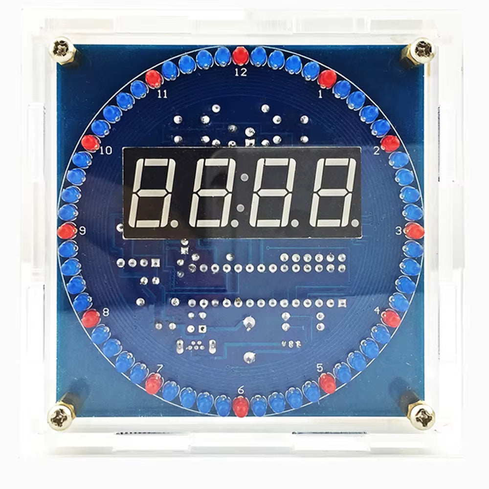 DIY Rotating LED Clock Kit 5V USB Digital Time Display Temperature Alarm Memory Function Automatic Brightness Adjustment Week Year Date Settings