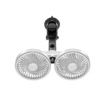 Car Seat Fan Dual Head 3 Speed 3300RPM Digital Display Foldable 5V USB Rechargeable Rear-Seat Mount Suction Cup Bracket