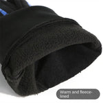 LinkMejor Winter Waterproof Cycling Gloves Outdoor Sports Running Motorcycle Ski TouchScreen Fleece Gloves Non-slip Warm Full Finger for Riding Climbing Skiing Hiking Fishing