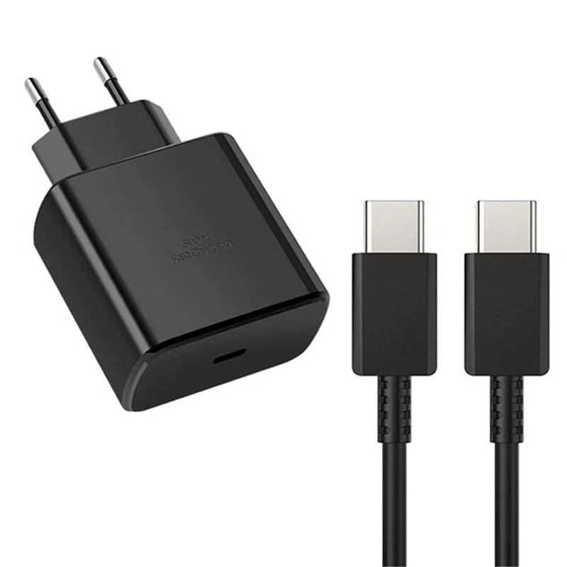 PD45W 1-Port USB PD Charger USB-C Fast Charging Wall Charger Adapter EU Plug US Plug with 1M Type-C to Type-C Cable