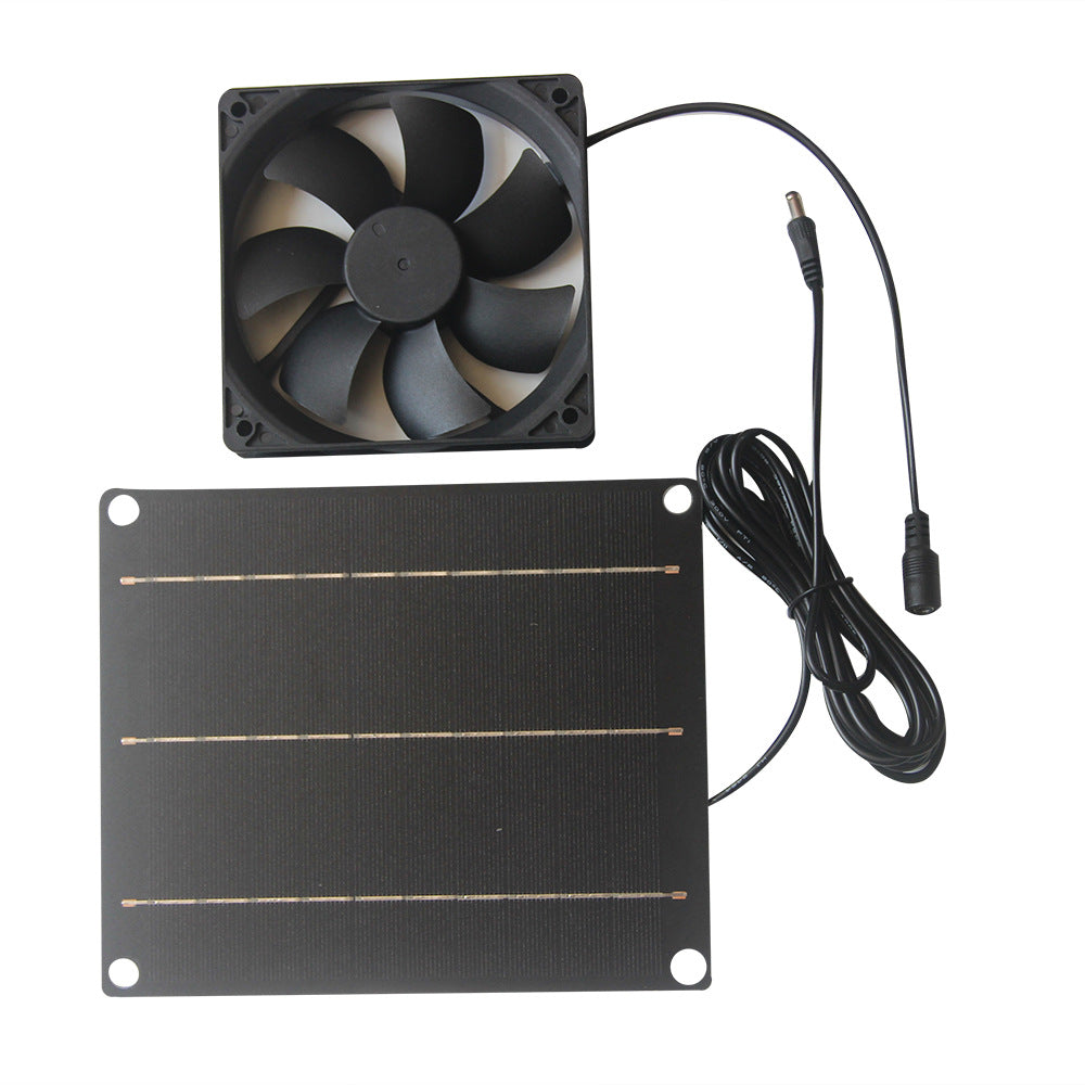 6W Solar Panel Fan Monocrystalline Silicon 20.5% Efficiency Portable PET Lamination 3M Cable DC5521 Interface Outdoor Camping Hiking Energy
