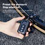 LinkMejor A5S 100 PSI Mini Electric Air Pump Portable Fast Inflation Bike Air Pump with Schrader/Presta Digital Screen Display Road MTB Tire Inflator