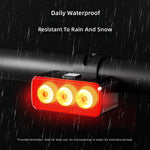 LinkMejor Wide Angle Bike Light Set 3 LED Anti-glared USB Rechargeable Safety Waterproof Quick Charge Cycling