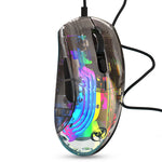 LinkMejor X400 Wired Gaming Mouse Transparent Ergonomic RGB Backlight 7 Programmable Buttons 12800 DPI High Precision