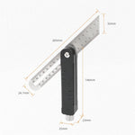 LinkMejor Folding Adjustable Angle Ruler Portable Woodworking Measuring Ruler Metric Imperial Double-Sided Scale Tail Locking Angle Positioning Precise Marking