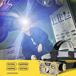 LinkMejor Rechargeable Headlamp With Blue Red Light Headlight LED Headlamp Outdoor Camping Fishing Forehead Flashlight Night Head Lamp