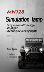 MNRC MN128 RTR 1/12 2.4G 4WD RC Car LED Light Rock Crawler Climbing Off-Road Truck Full Proportional Vehicles Models Toys