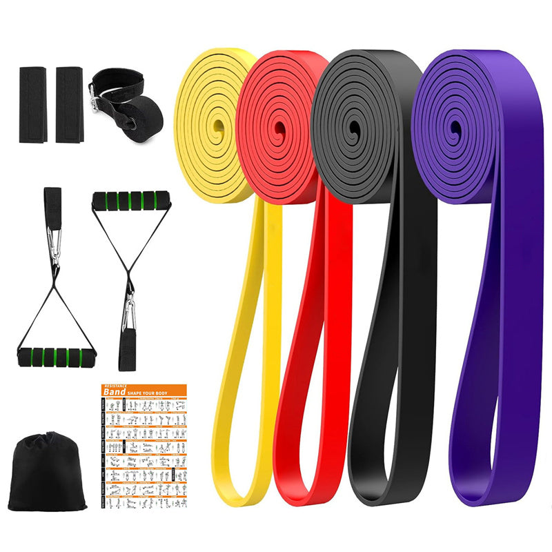 LinkMejor 11pcs Heavy Duty Latex Resistance Band Exercise Elastic Band Set For Sport Strength Pull Up Assist Band Workout Pilates Fitness Equipment