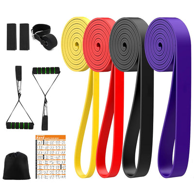 LinkMejor 11pcs Heavy Duty Latex Resistance Band Exercise Elastic Band Set For Sport Strength Pull Up Assist Band Workout Pilates Fitness Equipment